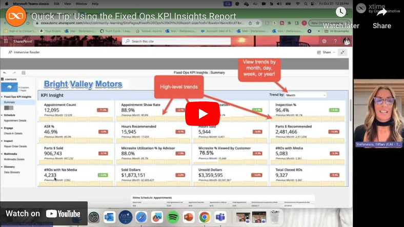 Quick Tip: Using the Fixed Ops KPI Insights Report